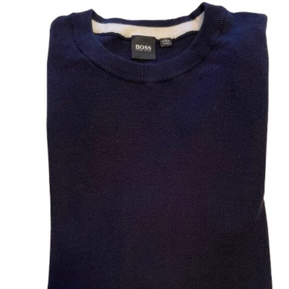BOSS Hugo Boss Crew Neck Men's Navy Sweater. Size: Large - Picture 5 of 13